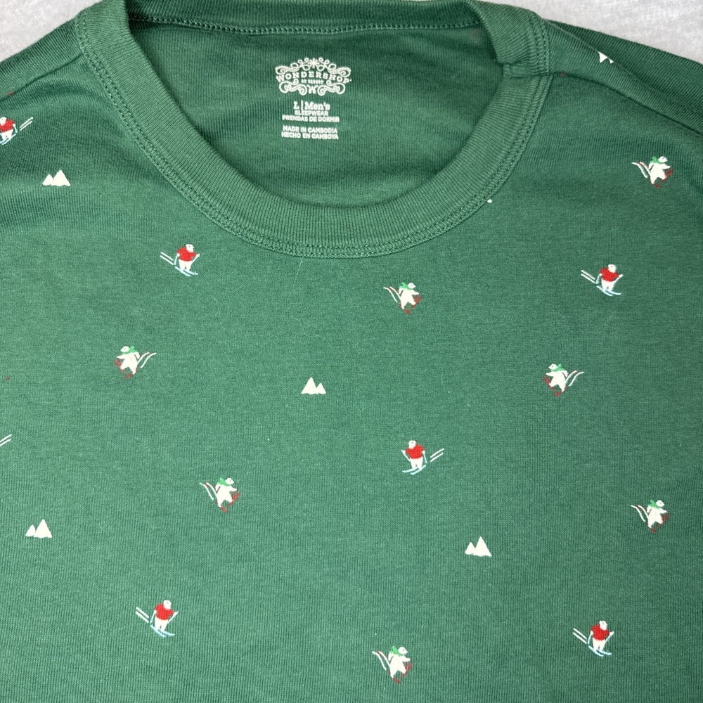 Green Ski Print Pajama Set 2pc - Picture 2 of 10